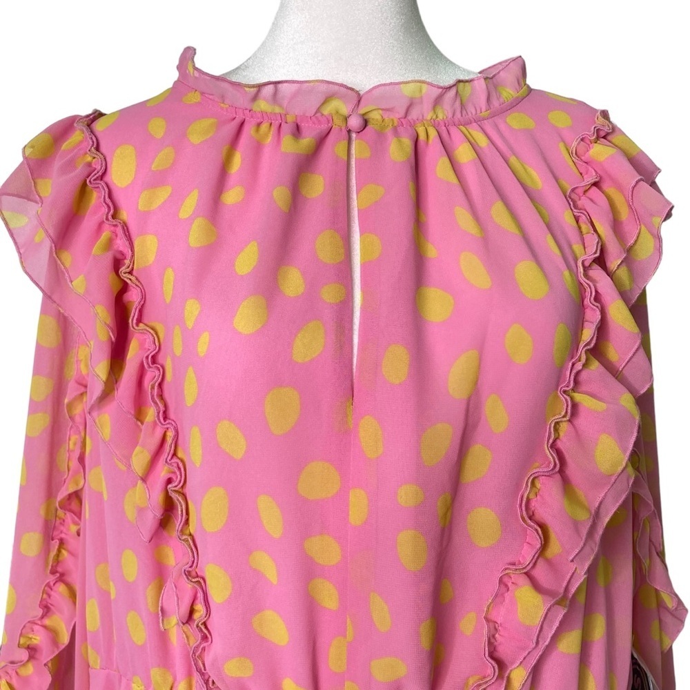 Pink Ruffle Mini Dress - Picture 2 of 12